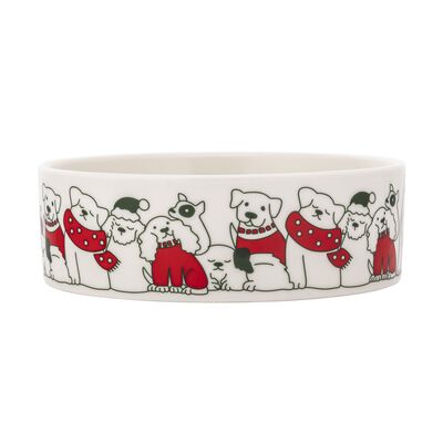 Miska porcelanowa dla psa świąteczna wzór III 15 x 15 x 5 cm