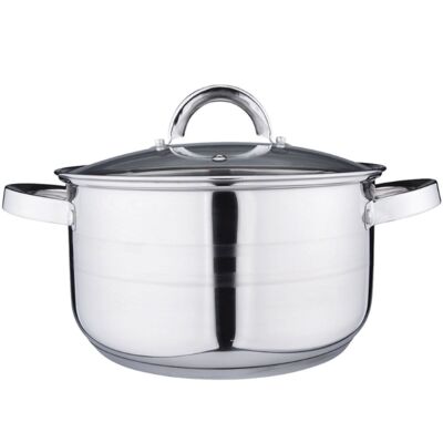 Garnek Remo ze stali nierdzewnej z pokrywką szklaną 4,7 l srebrny