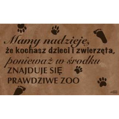 Wycieraczka materiałowa ZOO 40 x 60 cm brązowy