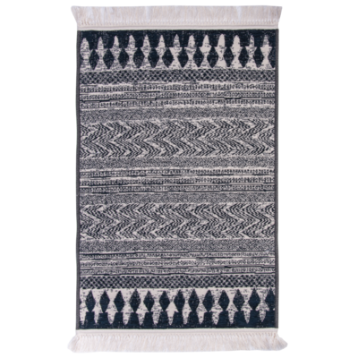 Chodnik dwustronny Alba 80 x 150 cm czarno-niebieski
