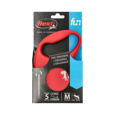 Smycz Fun New linka M 5 m 20 kg czerwony flexi