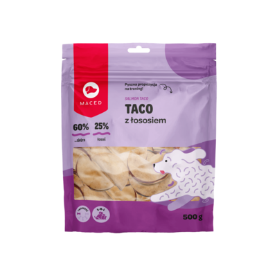 Przysmak dla psa SM taco z łososiem 500 g Maced