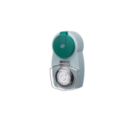 Programator czasowy mechaniczny IP44 zielono-szary