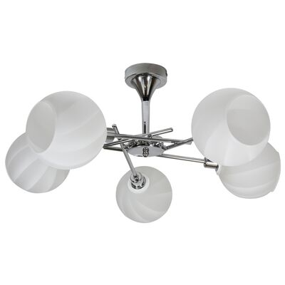 Lampa wisząca RAUL 5x40W E14 chrom klosz biały CANDELLUX