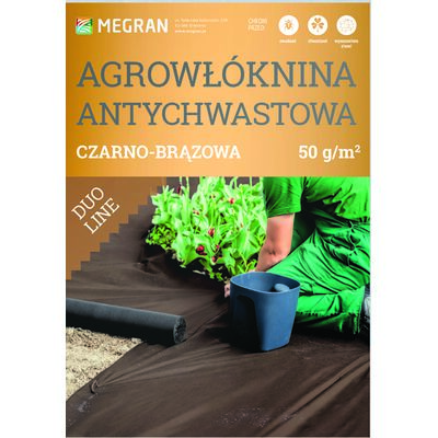 Agrowłóknina antychwastowa DUO-LINE 50 g brązowo-czarna 1,6 m x 100 mb