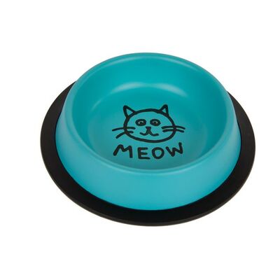 Miska metal na gumie dla kota MEOW 0,24 l niebieska CHICO