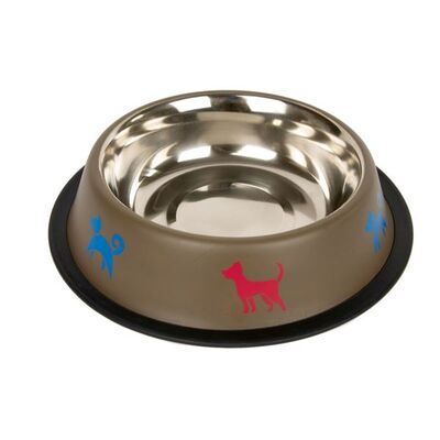 Miska metal na gumie PIESKI 0,95 l brązowa
