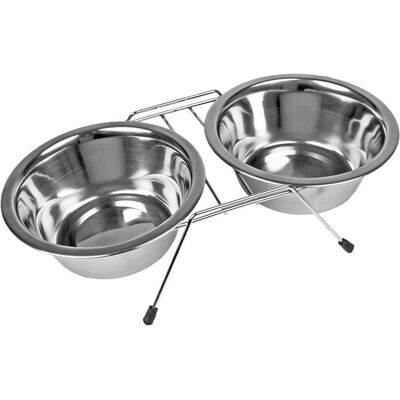 Miska metal na stojaku 2x0,47 l CHICO