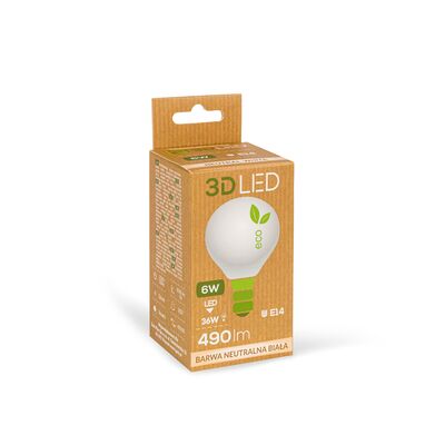 Żarówka ledowa 3LED kulka E-14 6 W barwa neutralna