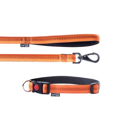 Smycz + obroża Soft Style pomarańcz M1,5cm