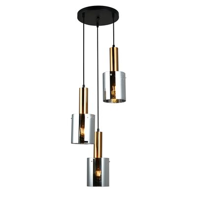 Lampa wisząca Sardo 3 x E27 mosiężny
