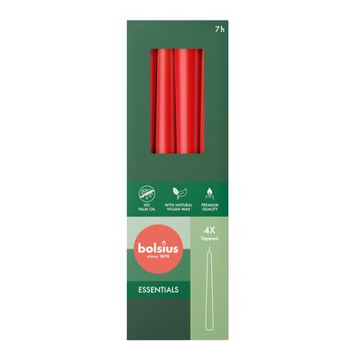 Świece szpica 245/24 4 sztuki Delikatna Czerwień
